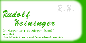 rudolf weininger business card